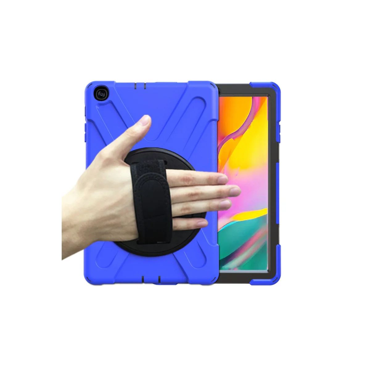 Galaxy Tab A 10.1 Kılıf - Mavi, 360 Dönüşlü Tablet Koruyucu
