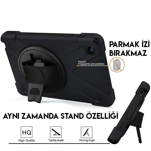 Galaxy Tab A 8 (2019) P200-P205 3 Katmanlı Standlı Şok Koruyucu Kılıf - Tam Koruma
