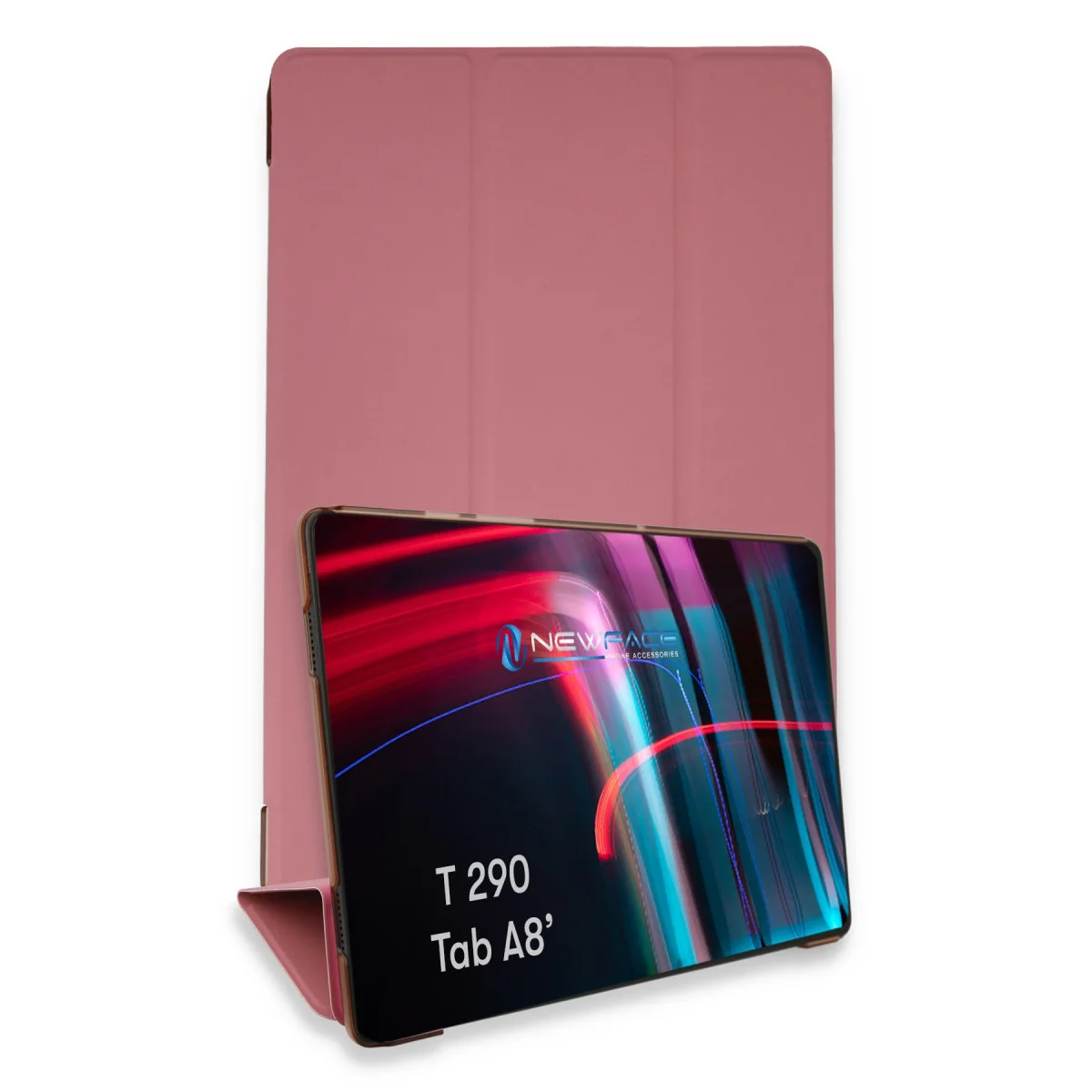 Galaxy Tab A 8 Pembe Smart Kılıf - Ekran ve Darbe Koruma Kılıfı