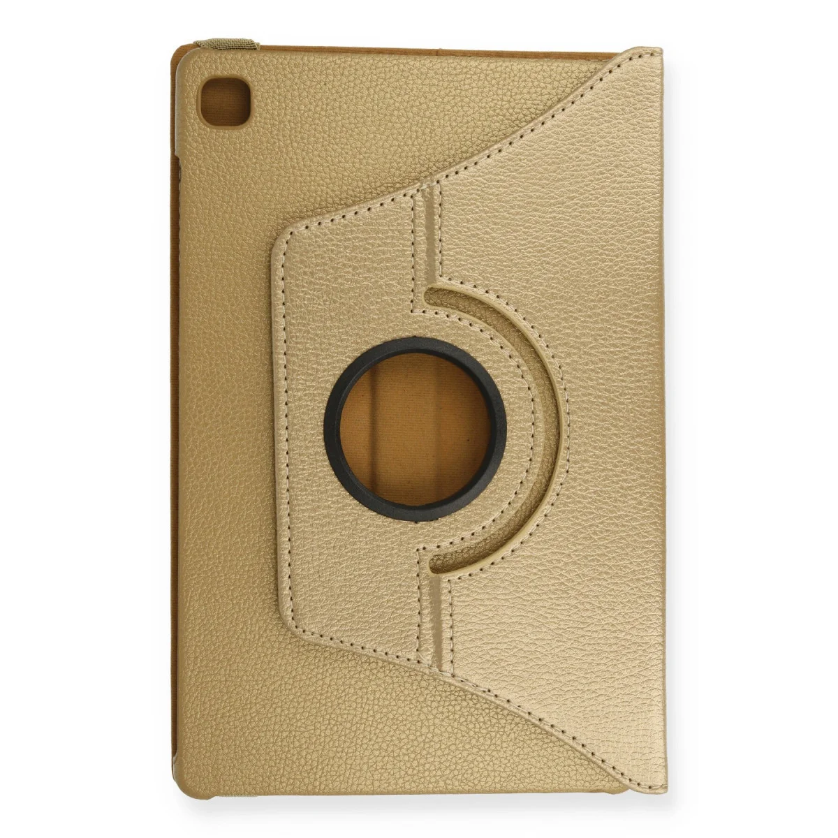 Galaxy Tab A7 10.4 360 Derece Dönebilen Deri Kılıf - Gold
