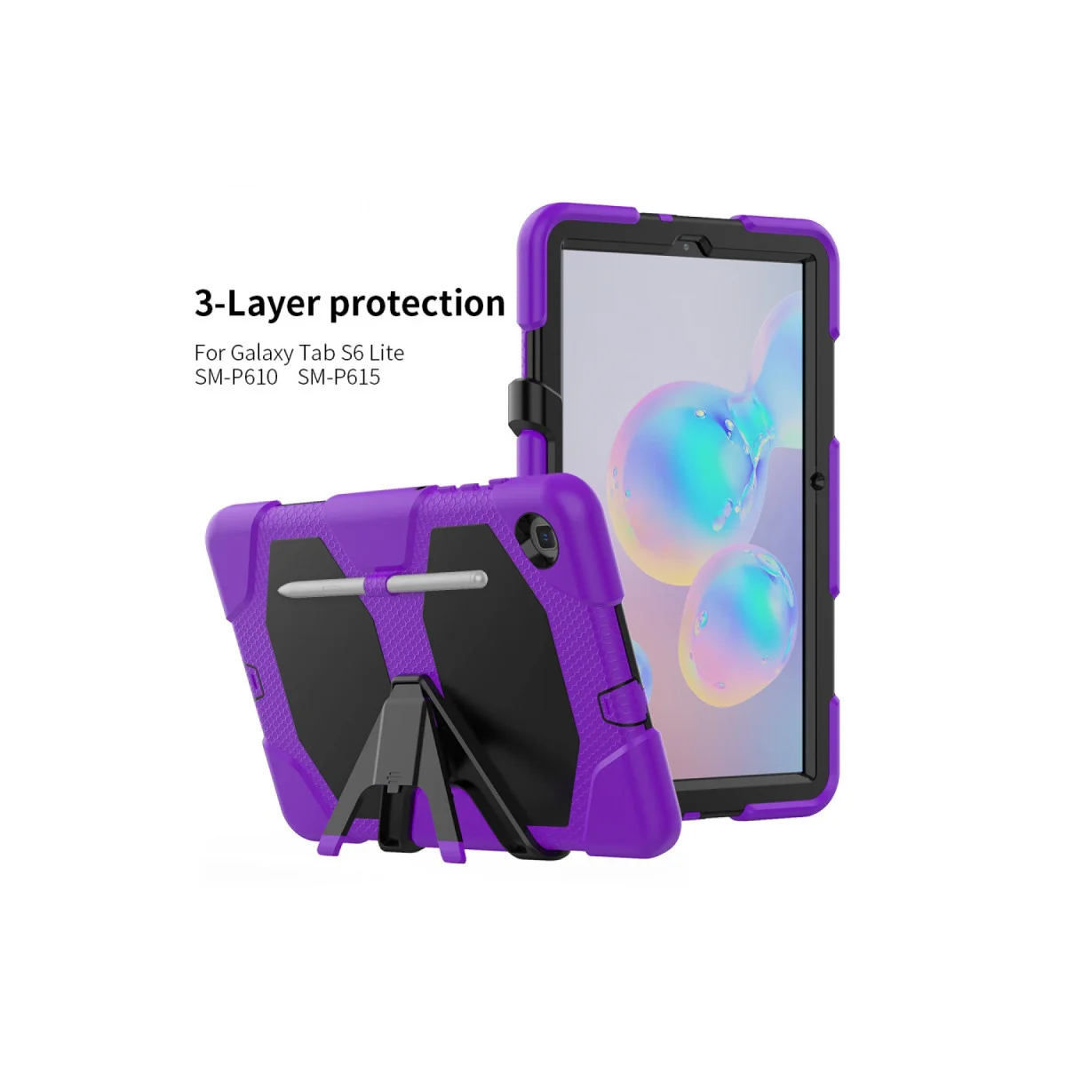 Galaxy Tab A7 10.4 Griffin Tablet Kılıf - Mor ve 360 Derece Dönüşlü Koruma