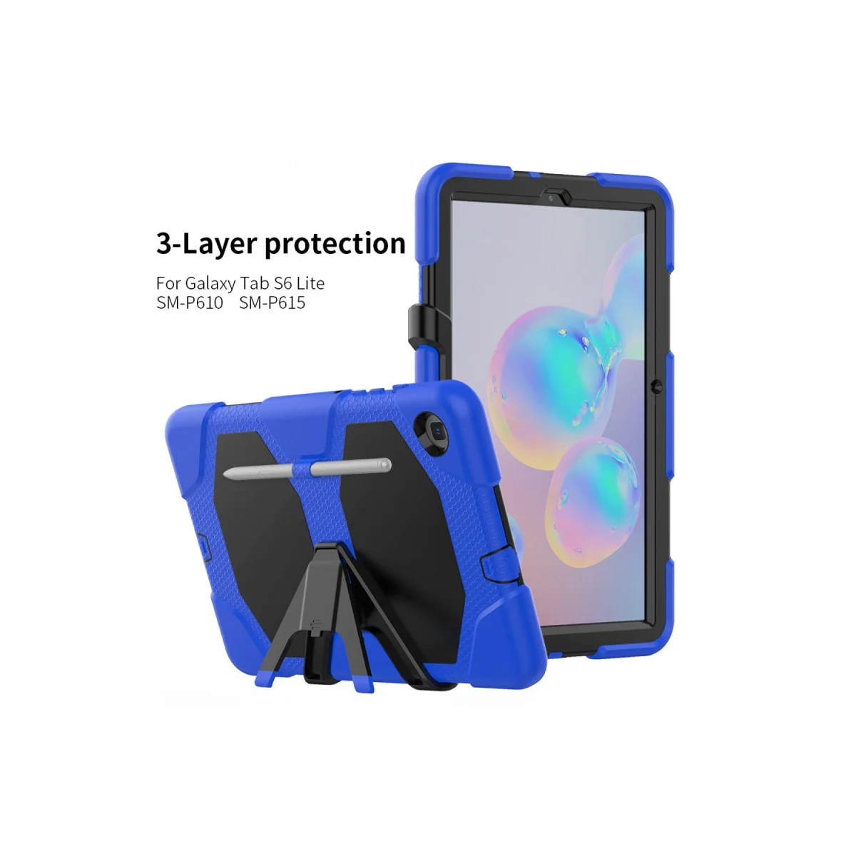 Galaxy Tab A7 10.4 Kılıf - 360° Dönüş, Mavi ve Standlı Tablet Kapağı