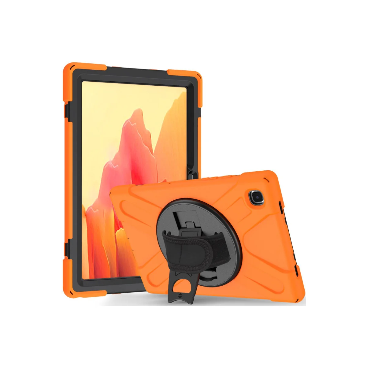 Galaxy Tab A7 Lite 8.7 Turuncu Tablet Kılıfı - 360 Derece Dönebilen Amazing Kapak