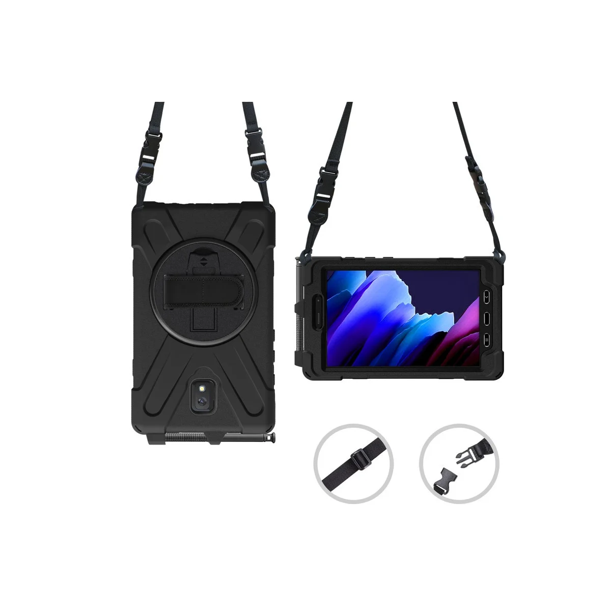 Galaxy Tab Active 3 360 Dönüşlü Korumalı Kılıf - Siyah