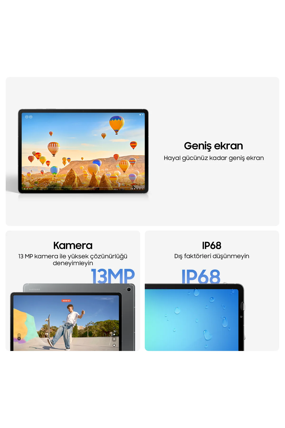 Galaxy Tab S10 FE Plus 128 GB 13.1" Gümüş Tablet
