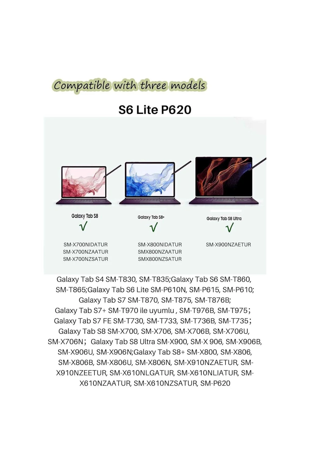 Galaxy Tab S6 Lite P620 (2024) Tablet Uyumlu Spen Dokunmatik Tabl