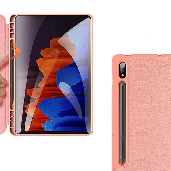 Galaxy Tab S8 Plus/S7 FE/S7 Plus Kılıfı Domo Series Uyku Modlu Manyetik PU Deri Mıknatıslı Standlı Koruyucu Kılıf