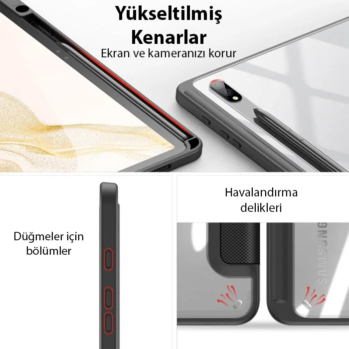 Galaxy Tab S8/S7 Kılıfı Toby Manyetik Kapaklı Standlı Koruyucu (X700 X706 T870 T875 T876B)