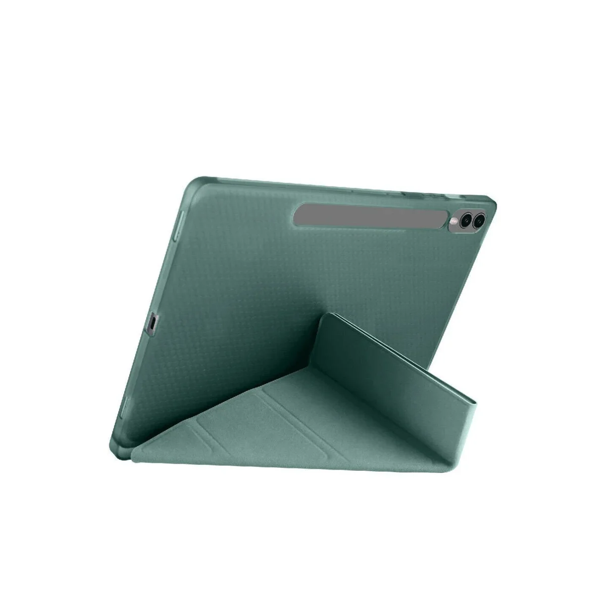 Galaxy Tab S9 FE Plus 12.4 Kalemlikli Tablet Kılıfı - Mars Serisi Koyu Yeşil Standli Koruyucu Kılıf