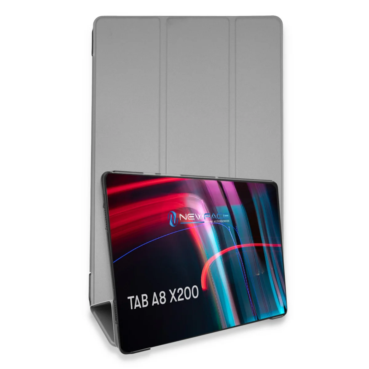 Galaxy X200 Tab A8 10.5 Güçlendirilmiş Smart Kılıf Gri Tablet Kılıfı