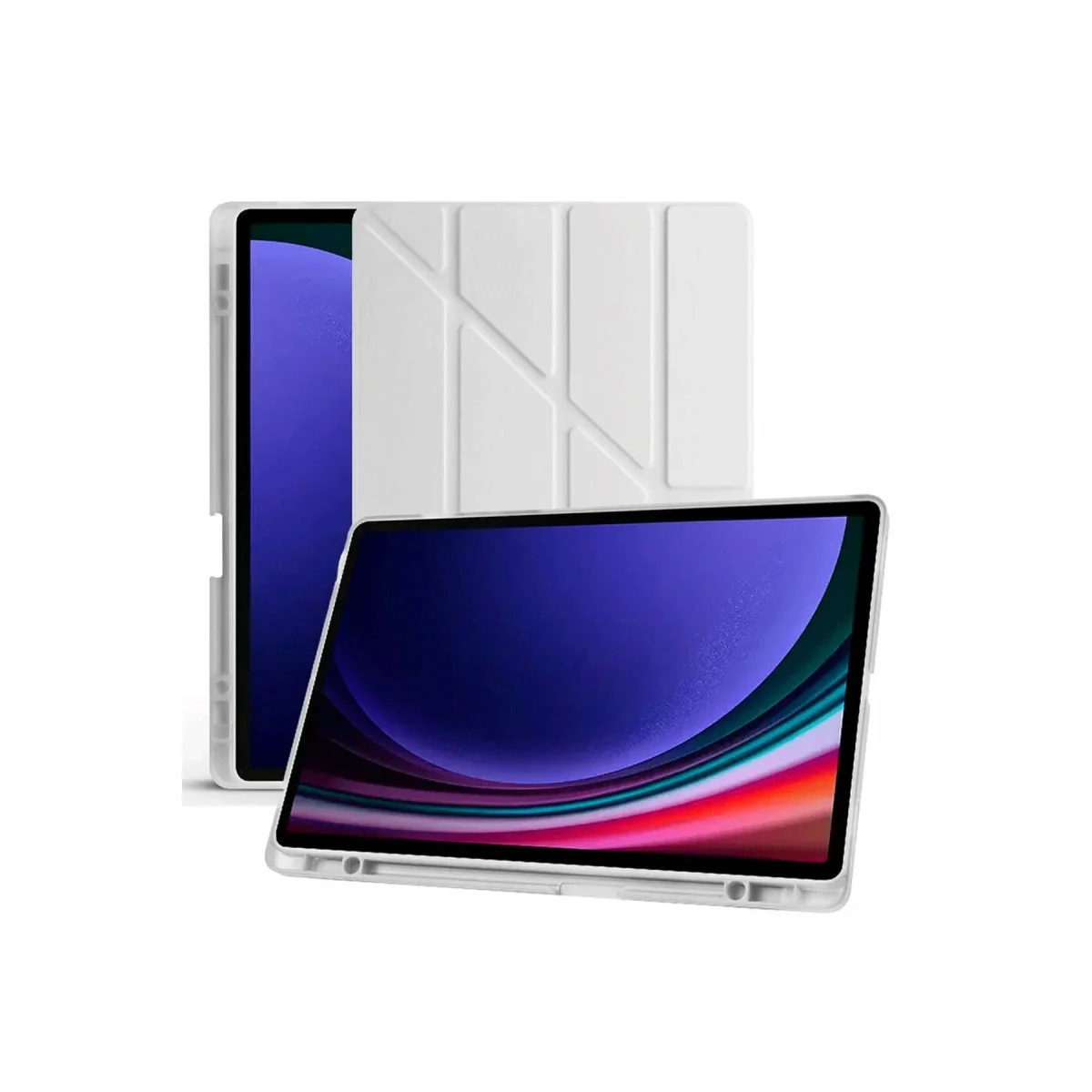 Galaxy X510 Tab S9 FE 11 Mars Tablet Kılıfı - Gri Kalemlikli ve Katlanabilir Kasa