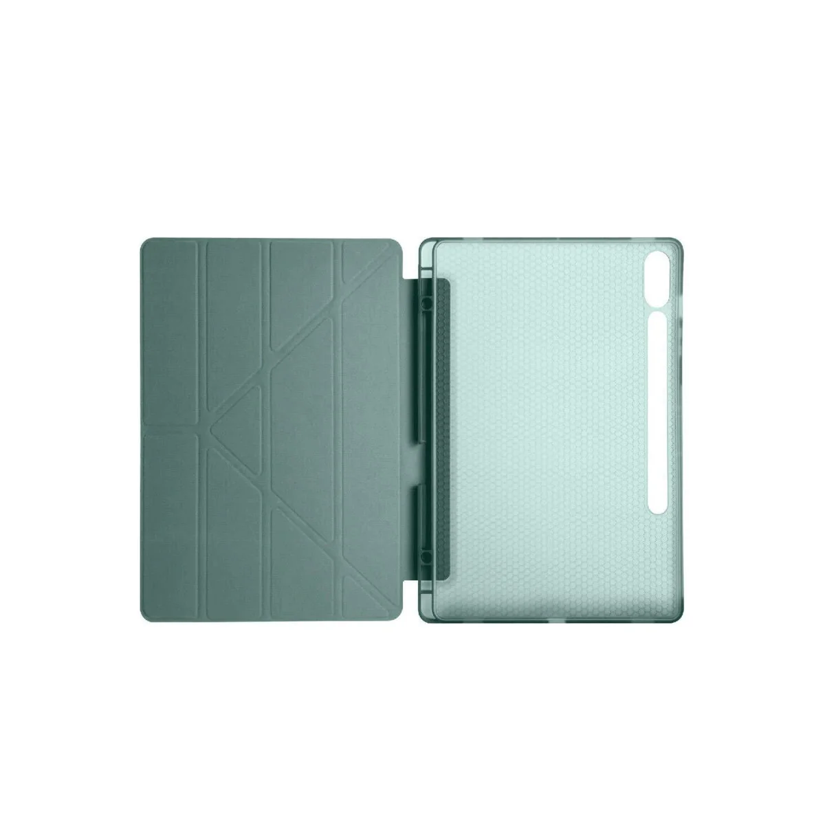 Galaxy X510 Tab S9 FE Mars Tablet Kılıfı - Koyu Yeşil Kalemlikli Koruyucu