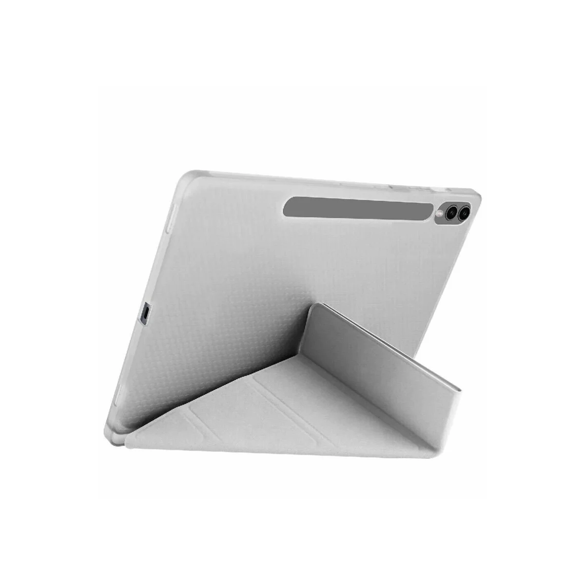 Galaxy X510 Tab S9 FE 11 Mars Tablet Kılıfı - Gri Kalemlikli ve Katlanabilir Kasa