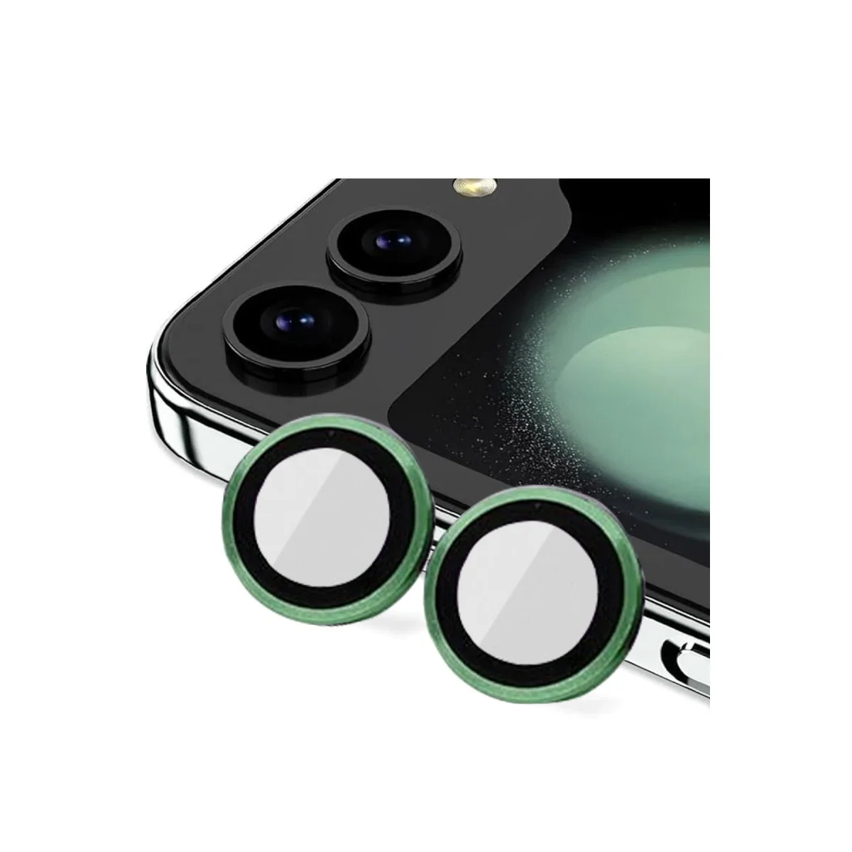 Galaxy Z Flip 5 Valdez Metal Kamera Lens - Koyu Yeşil (Kamera Kapağı ve Korumak)