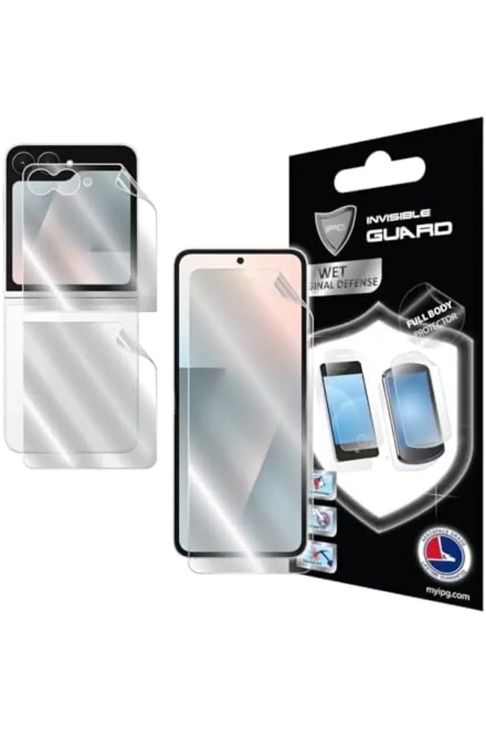 Galaxy Z Flip 7 FE (İç Dış ekran ve Arka) için IPG Hydrogel Koruy