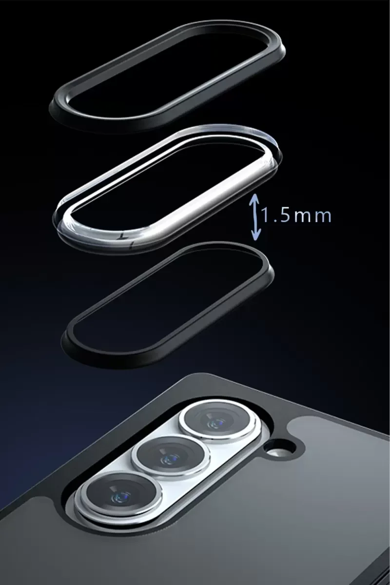 Galaxy Z Fold 5 ile Uyumlu Blur Fold Kapak - Mat Siyah Parmak İzi Önleyici Kılıf