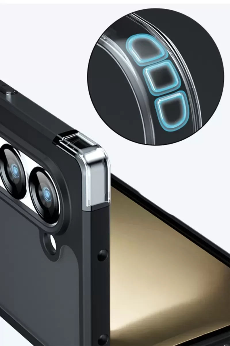 Galaxy Z Fold 5 ile Uyumlu Blur Fold Kapak - Mat Siyah Parmak İzi Önleyici Kılıf
