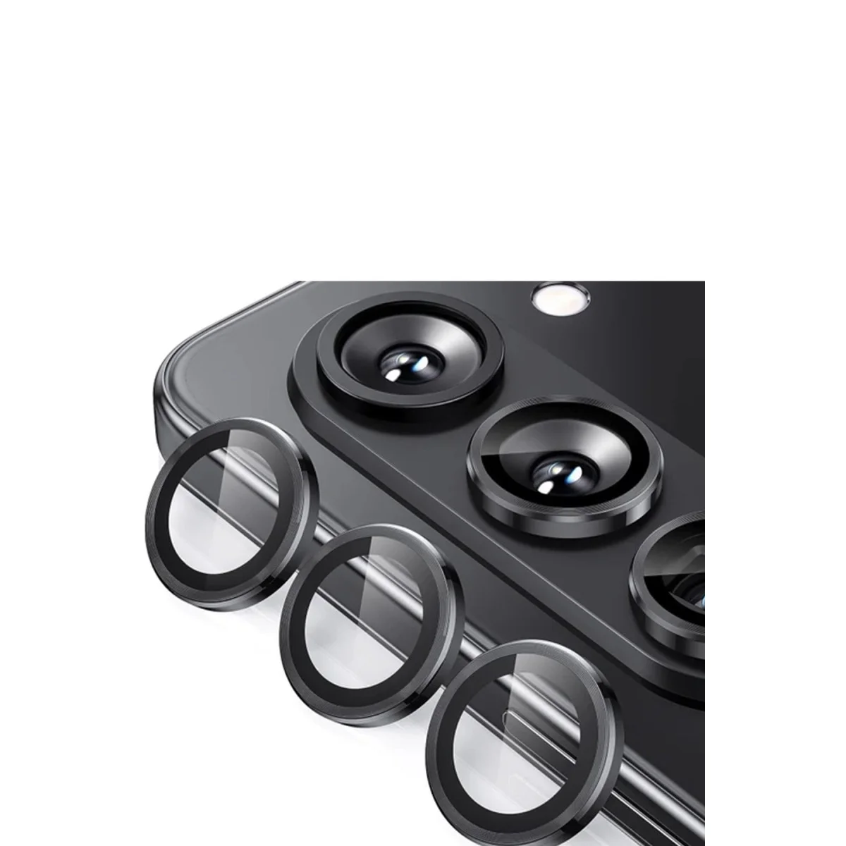 Galaxy Z Fold 5 Metal Kamera Lens - Siyah Kırılganlık Önleyici Koruma Kılıfı