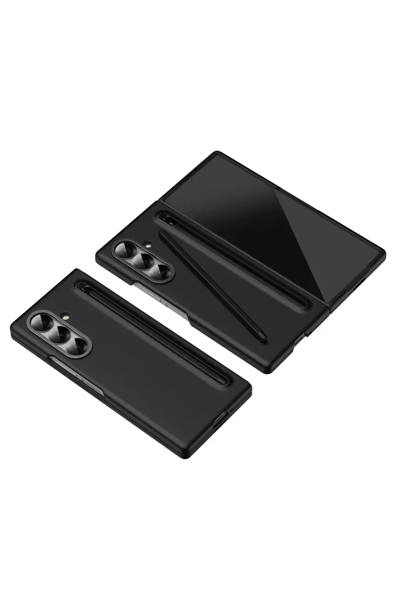 Galaxy Z Fold 6 ile Uyumlu Hole Fold Kapak - Siyah, Kalem Yuvalı, Tam Koruma