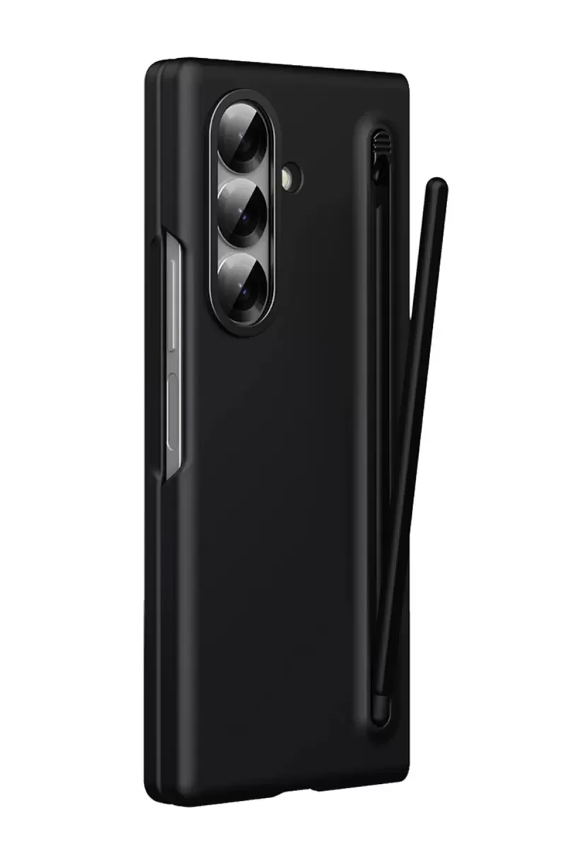 Galaxy Z Fold 6 ile Uyumlu Hole Fold Kapak - Siyah, Kalem Yuvalı, Tam Koruma