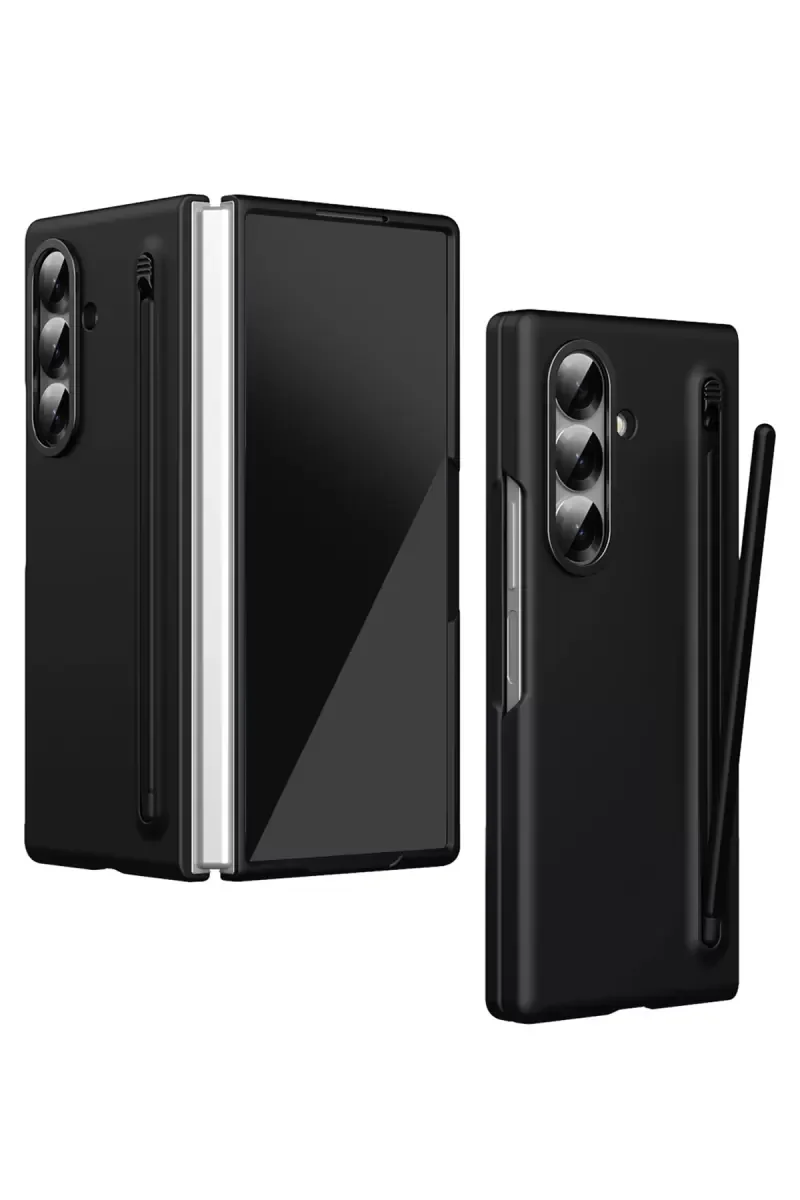 Galaxy Z Fold 6 ile Uyumlu Hole Fold Kapak - Siyah, Kalem Yuvalı, Tam Koruma