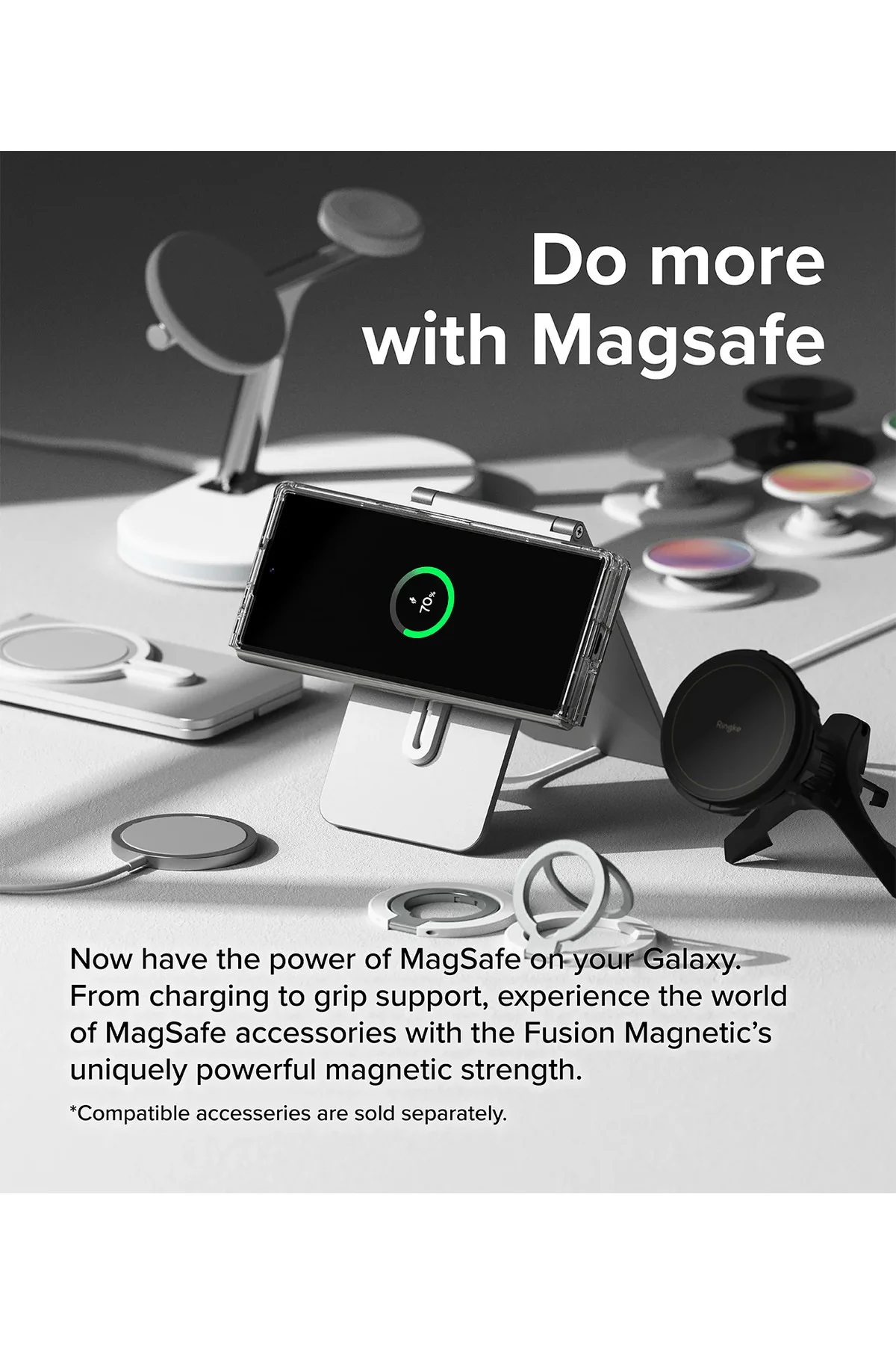 Galaxy Z Fold 7 Mika Sararmaz Şeffaf Sert Magsafe Kılıf