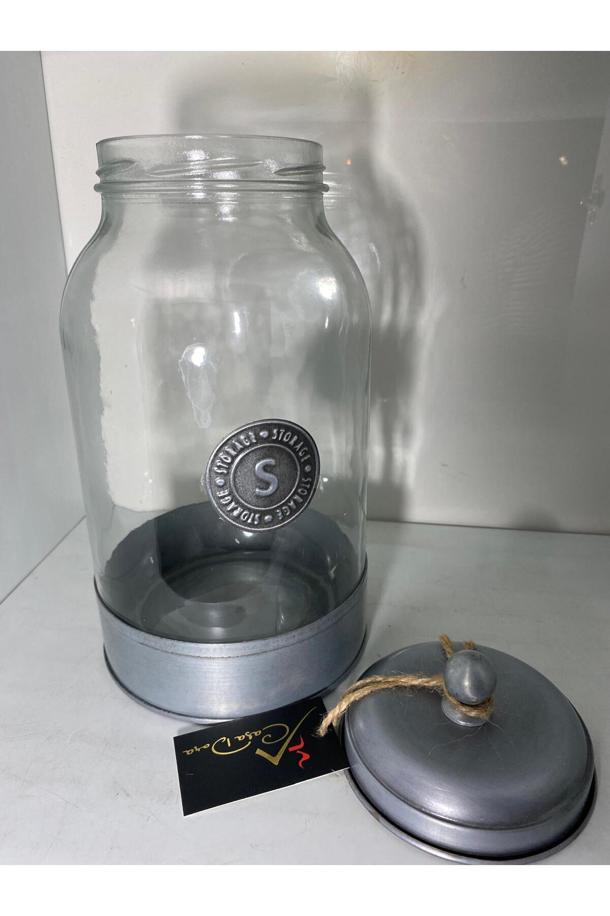 Elif Aksesuar Galvaniz 3 Lt Cam Kavanoz