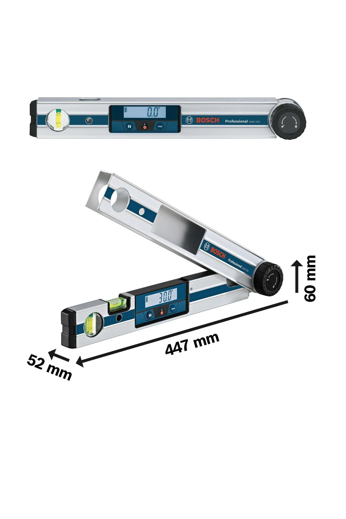 GAM 220 Dijital Açı Ölçer 0–220° 0601076500