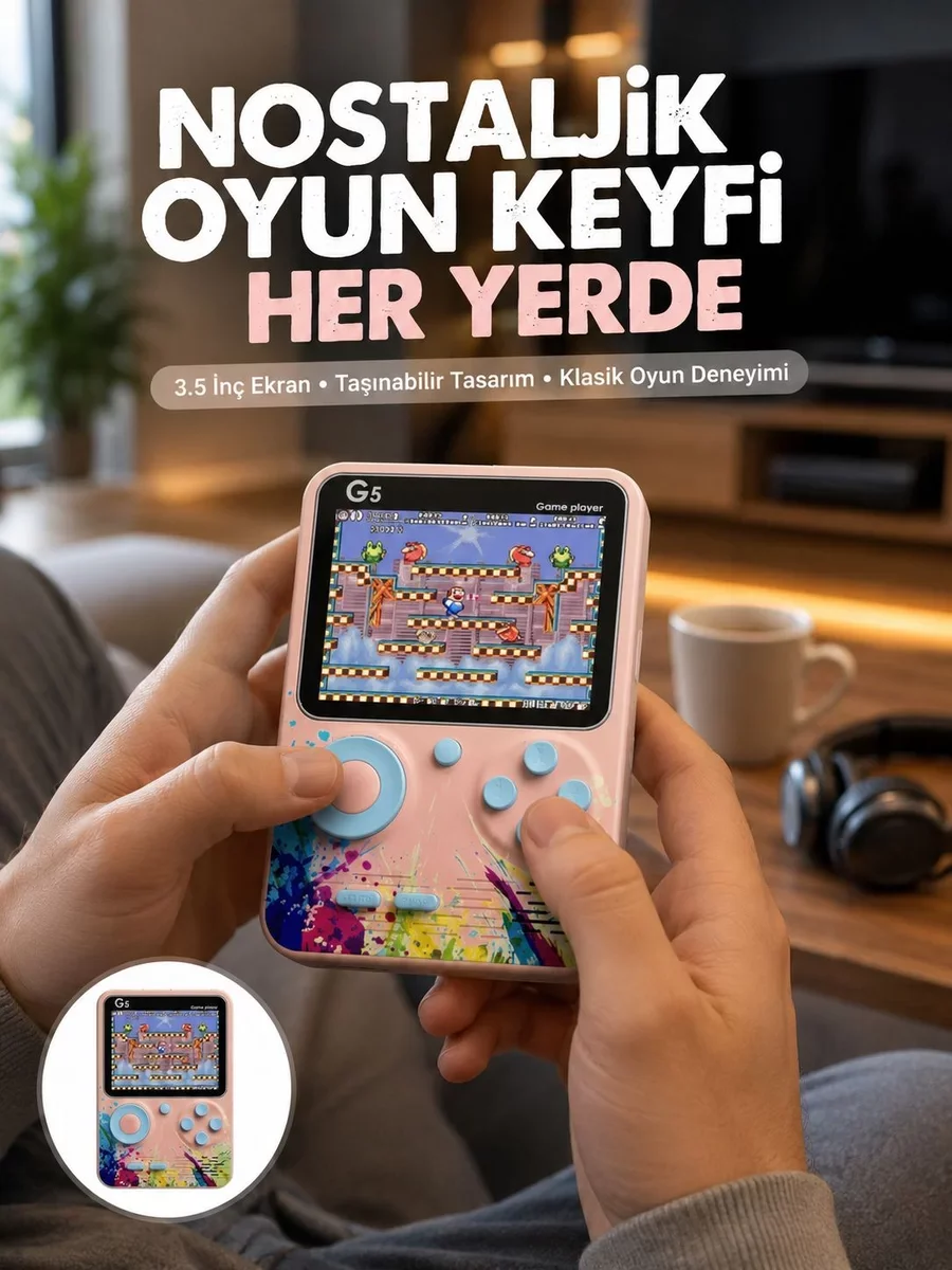 Game Box Mini 500 Oyunlu Retro Taşınabilir Oyun Konsolu - Yeni Nesil