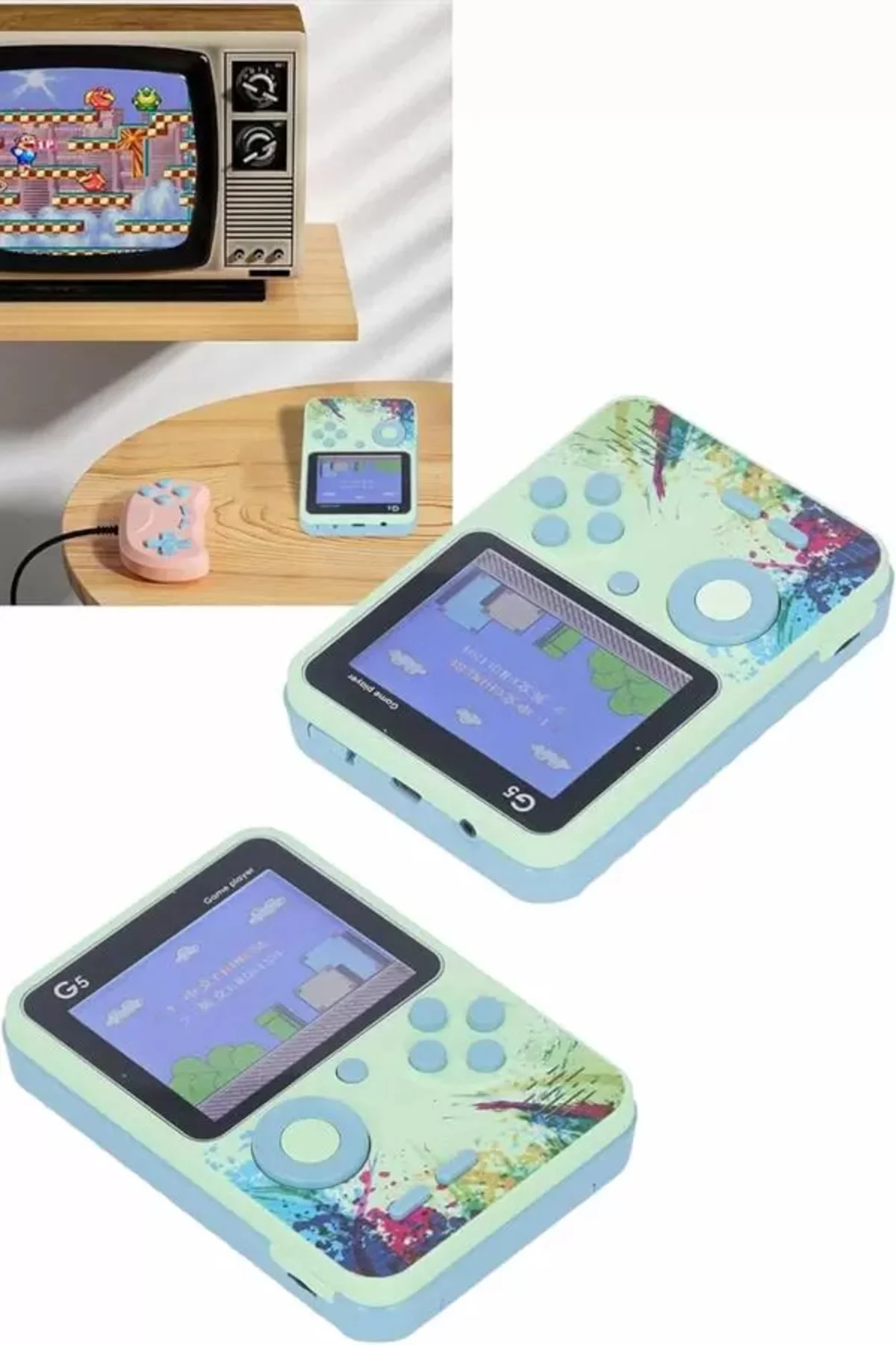 Game Box Oyun Konsolu 500 Retro Oyunlu Mini Taşınabilir 3 İnç