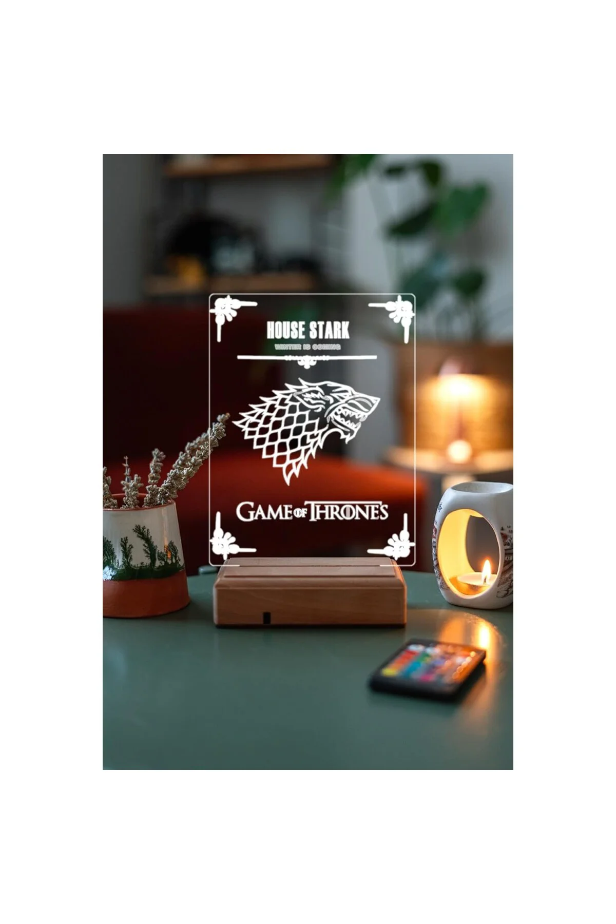 Game Of Thrones House Stark 16 Renk Gece Lambası