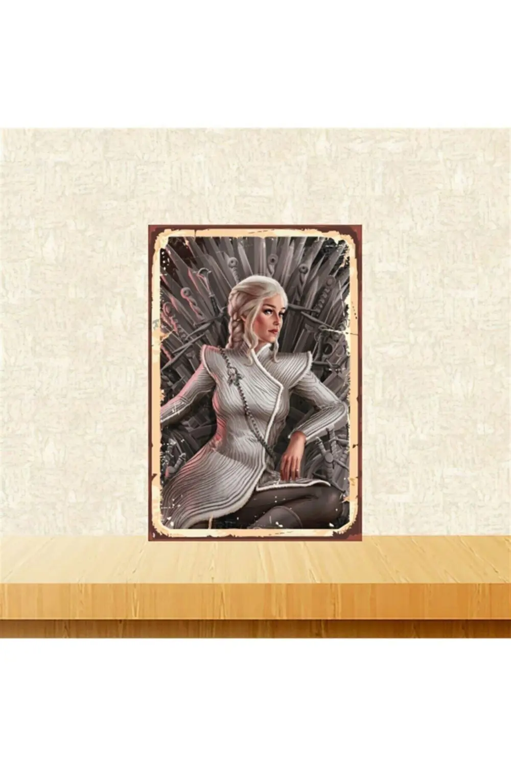 Game Of Thrones Khaleesi Tasarımlı 20-30 Cm Retro Ahşap Tablo Tkf