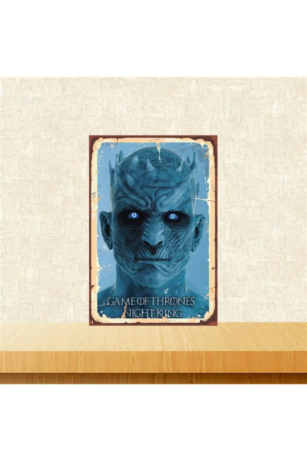 Game Of Thrones Night King Tasarımlı 20-30 Cm Retro Ahşap Tablo T