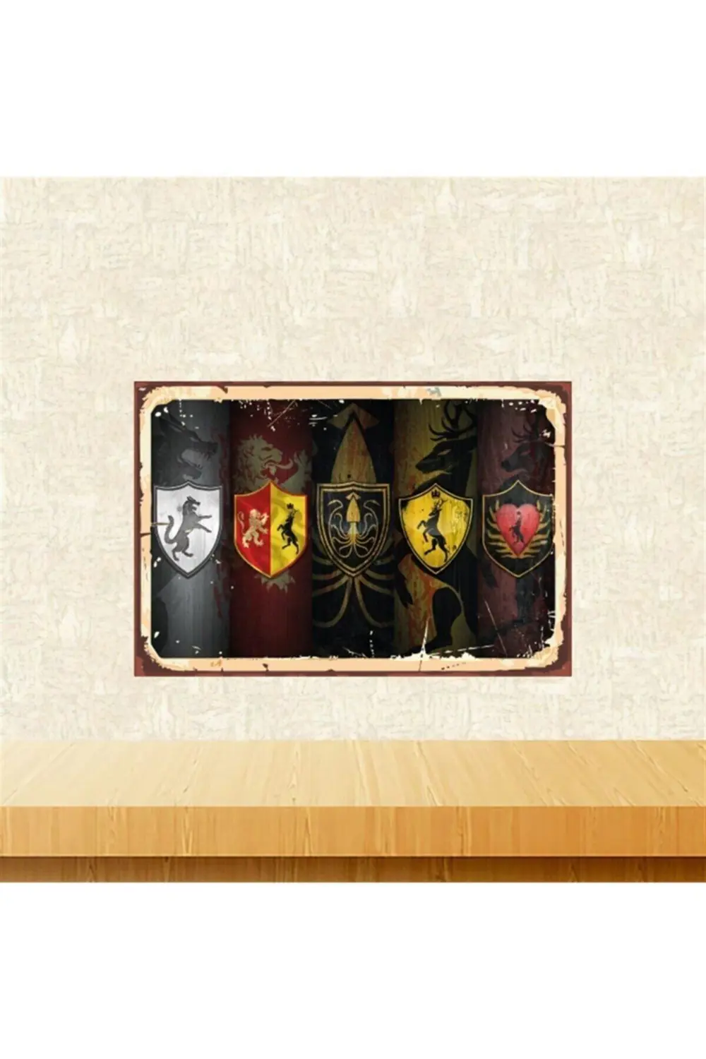 Game Of Thrones Tasarımlı 20-30 Cm Retro Ahşap Tablo Tkfx5620
