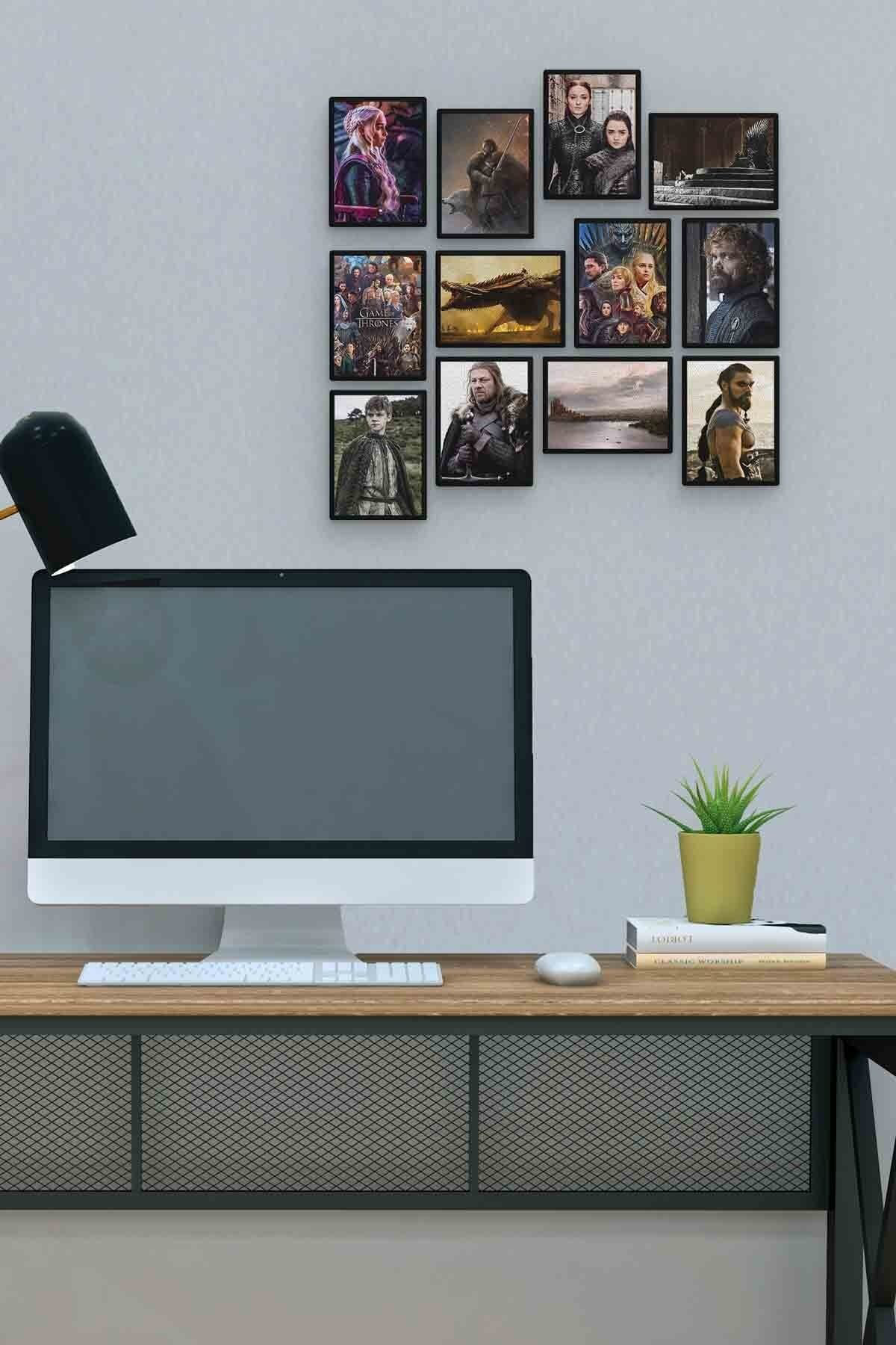 Pi Dekorasyon Game Of Thrones 12 Parça Mdf (Ahşap) Tablo Ofis Boyu 