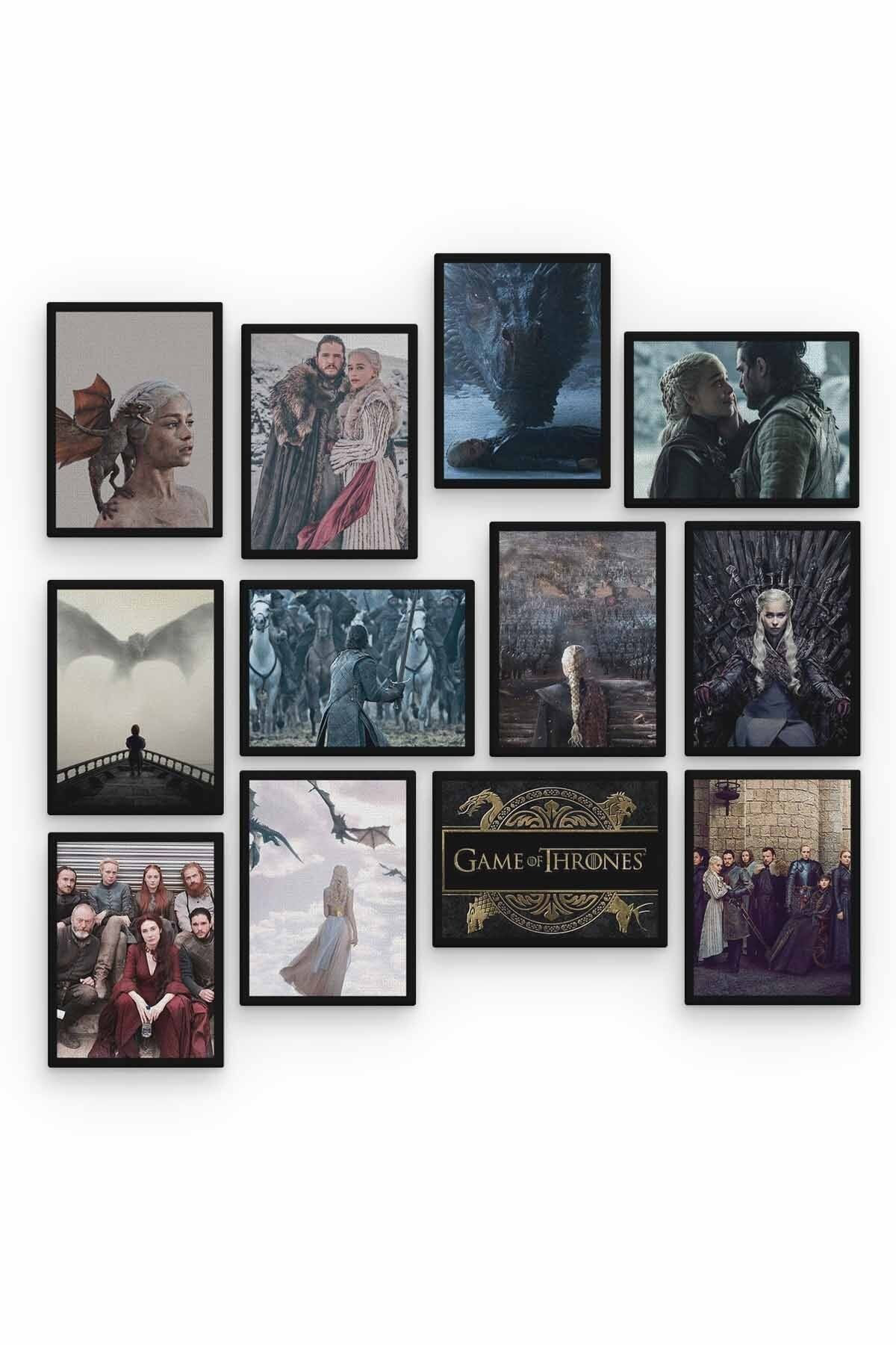 Game Of Thrones 12 Parça Ahşap Mdf Tablo Zlltb424