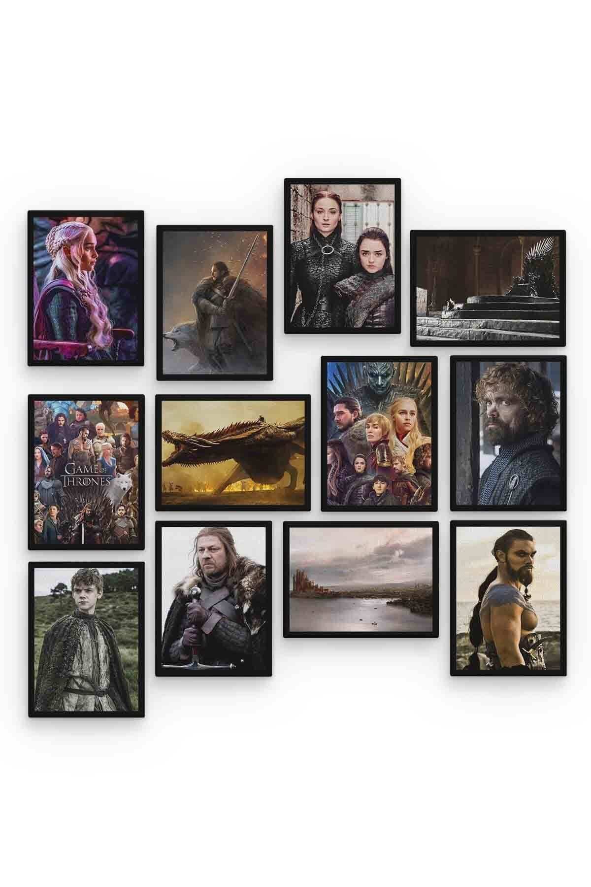 Pi Dekorasyon Game Of Thrones 12 Parça Mdf (Ahşap) Tablo Ofis Boyu 