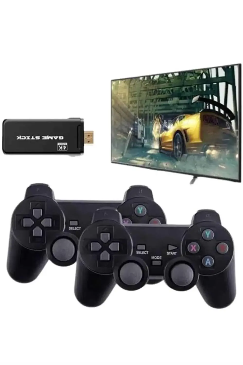 Game Stick El Atarisi 2.4g Kablosuz Çift Kol Oyunlar 4k Game Stic