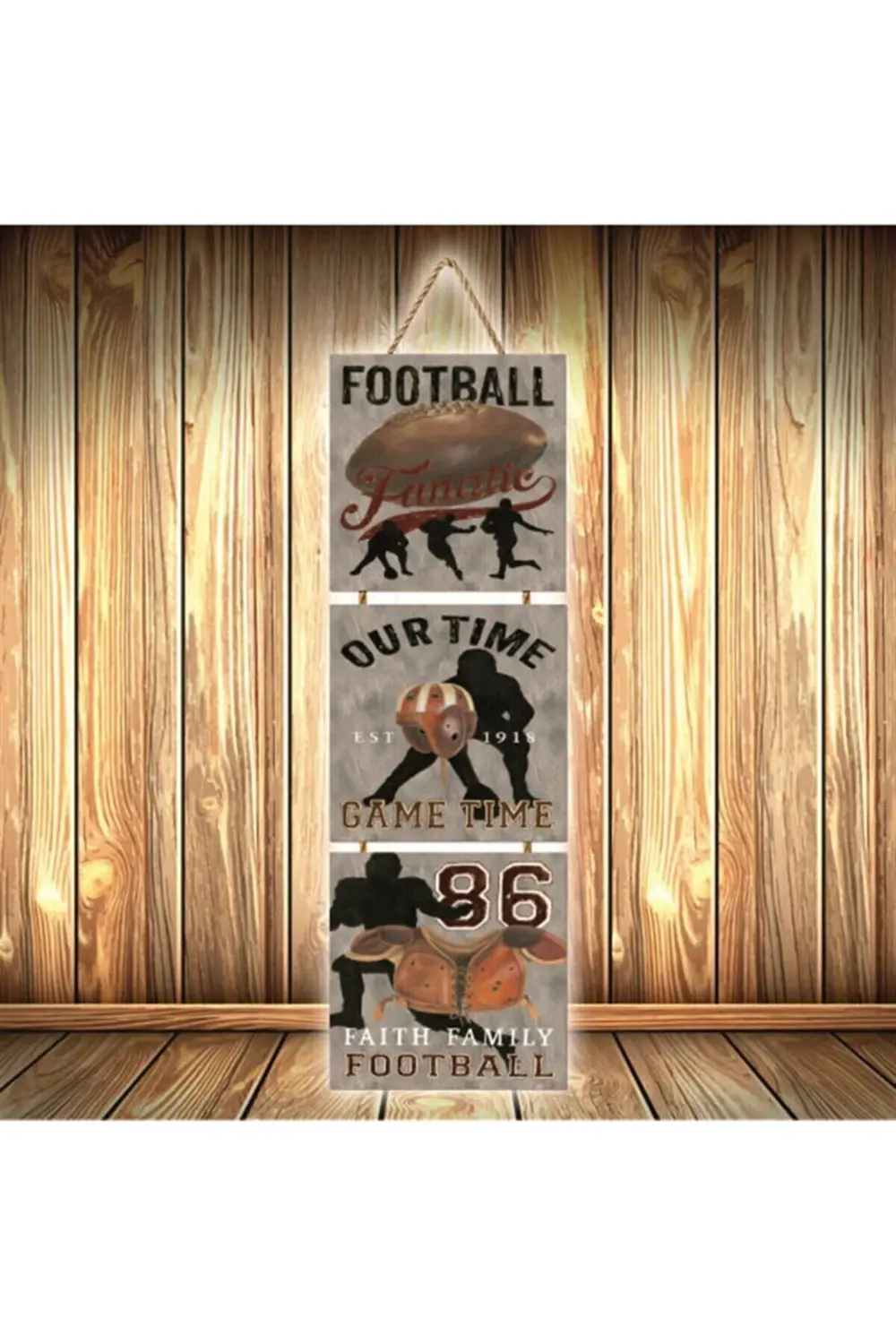 Game Time Tasarımlı Üçlü Retro Ahşap Poster Ü361