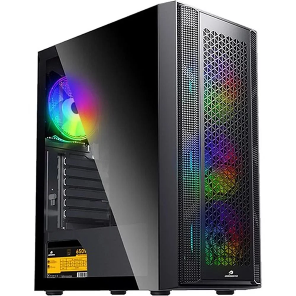 GameboosterGB-PE05B 600w 80+ USB3.0 Full Siyah Tempered Glass RGB