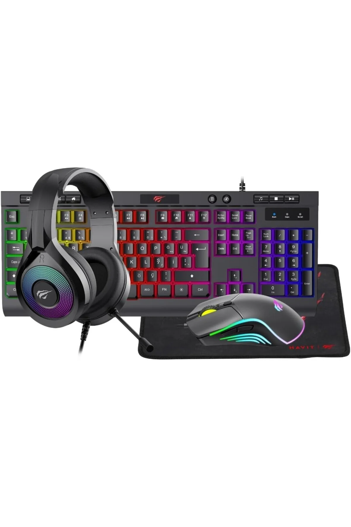 Gamenote KB887CM-TUR 4'lü Gaming Set – Klavye, Mouse, Kulaklık, M
