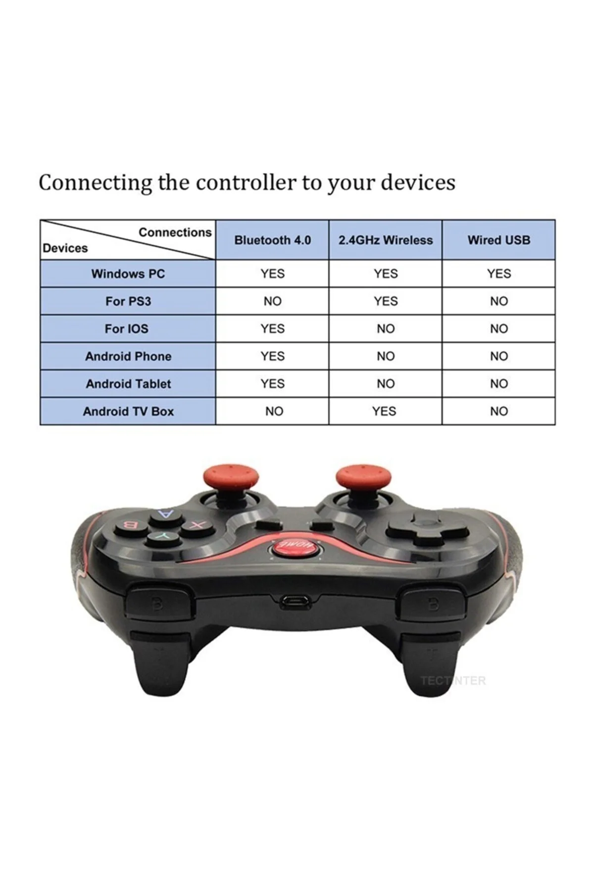 Gamepad Bluetooth bağlantılı siyah kablosuz joystick PC uyumlu telefon tutuculu - Elektronik