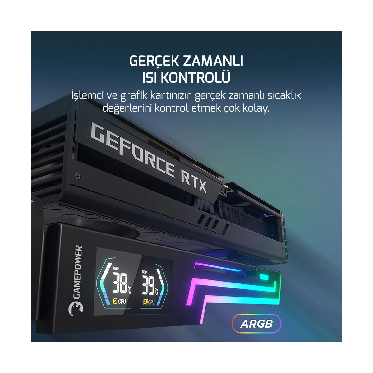 GamePower Heatsync Argb LCD Ekran Kartı Tutucu Siyah Fiyatı, Yorumları ve Özellikleri
