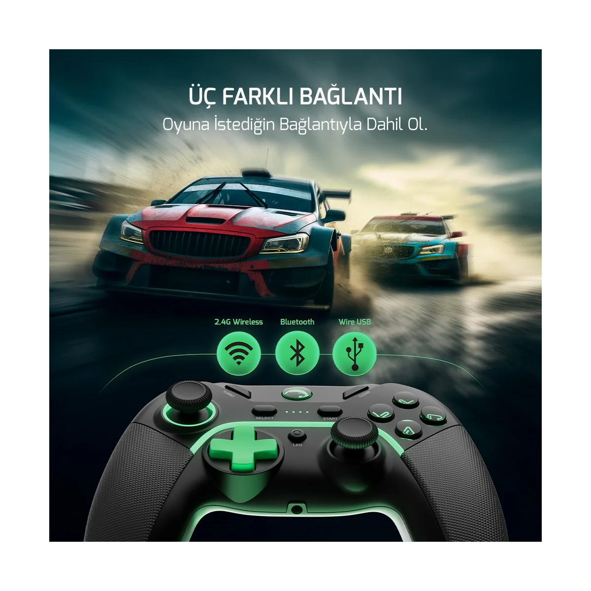 Gamepower Vitrus Hall Effect Joystickli Kablosuz Siyah Gamepad (2.4g/bluetooth) (Pc Uyumlu) Fiyatı, Yorumları ve Özellikleri