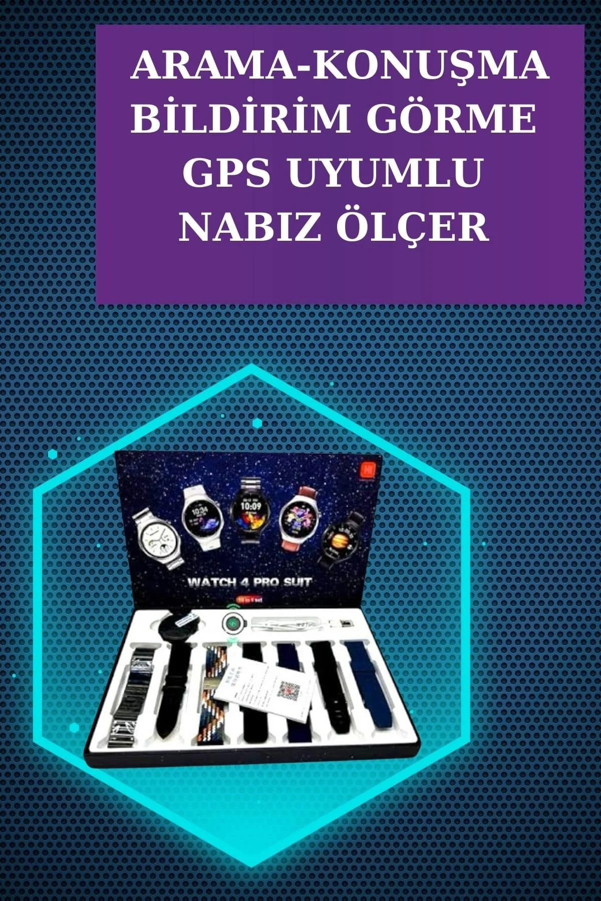 Gamer Kulaklık ve Çok Kordonlu Akıllı Saat Gürültü Önleyici GPS Desteği Gamer Kulaklık ve Çok Kordonlu Akıllı Saat Gürültü Önleyici GPS Desteği - Görsel 4