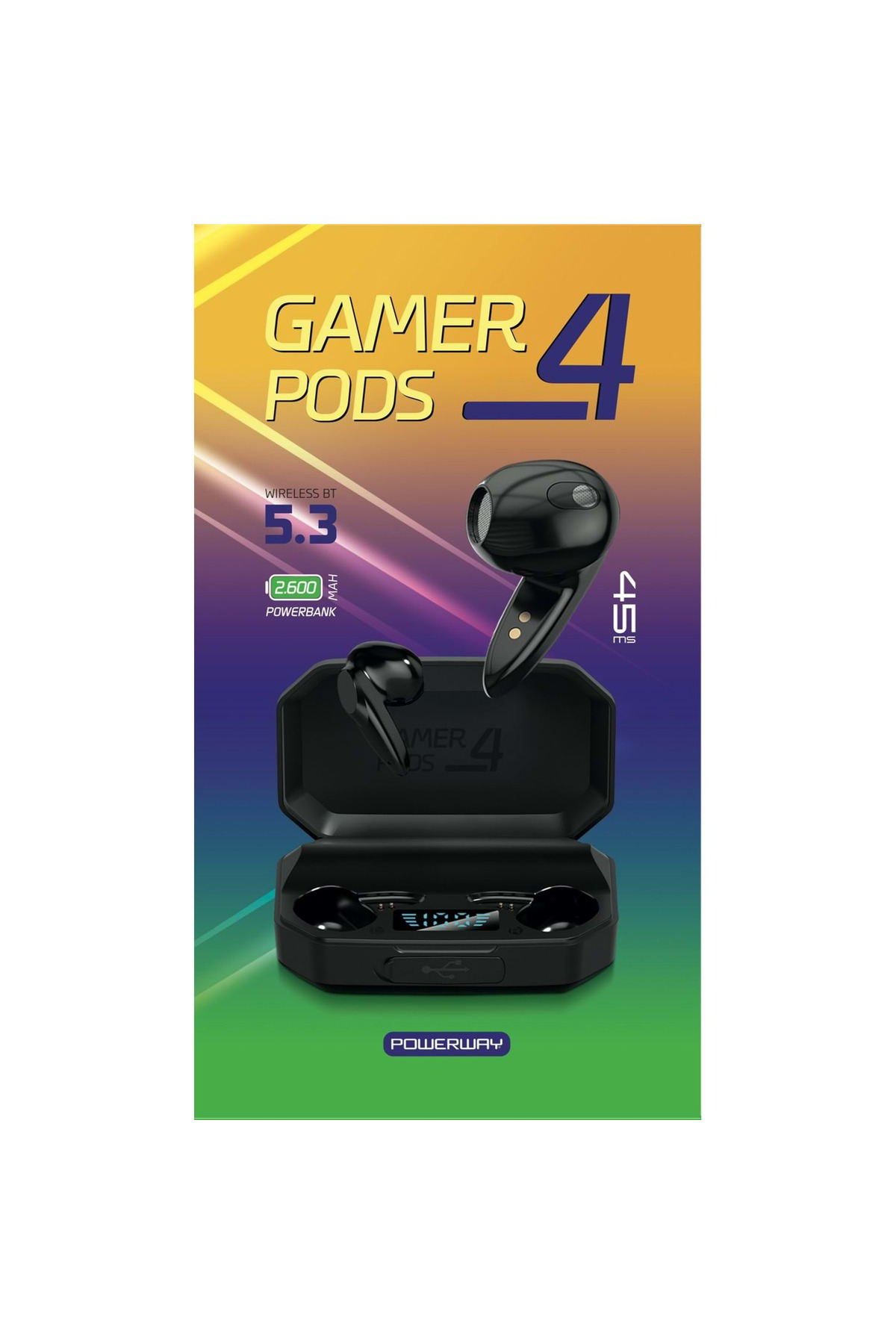 Pmr Gamer Pods 4 Dokunmatik Bluetoot Kulaklık 2600 Mah Powerbank