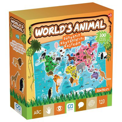 Games World's Animal 100 Parça Puzzle 5152 Games World's Animal 100 Parça Puzzle 5152