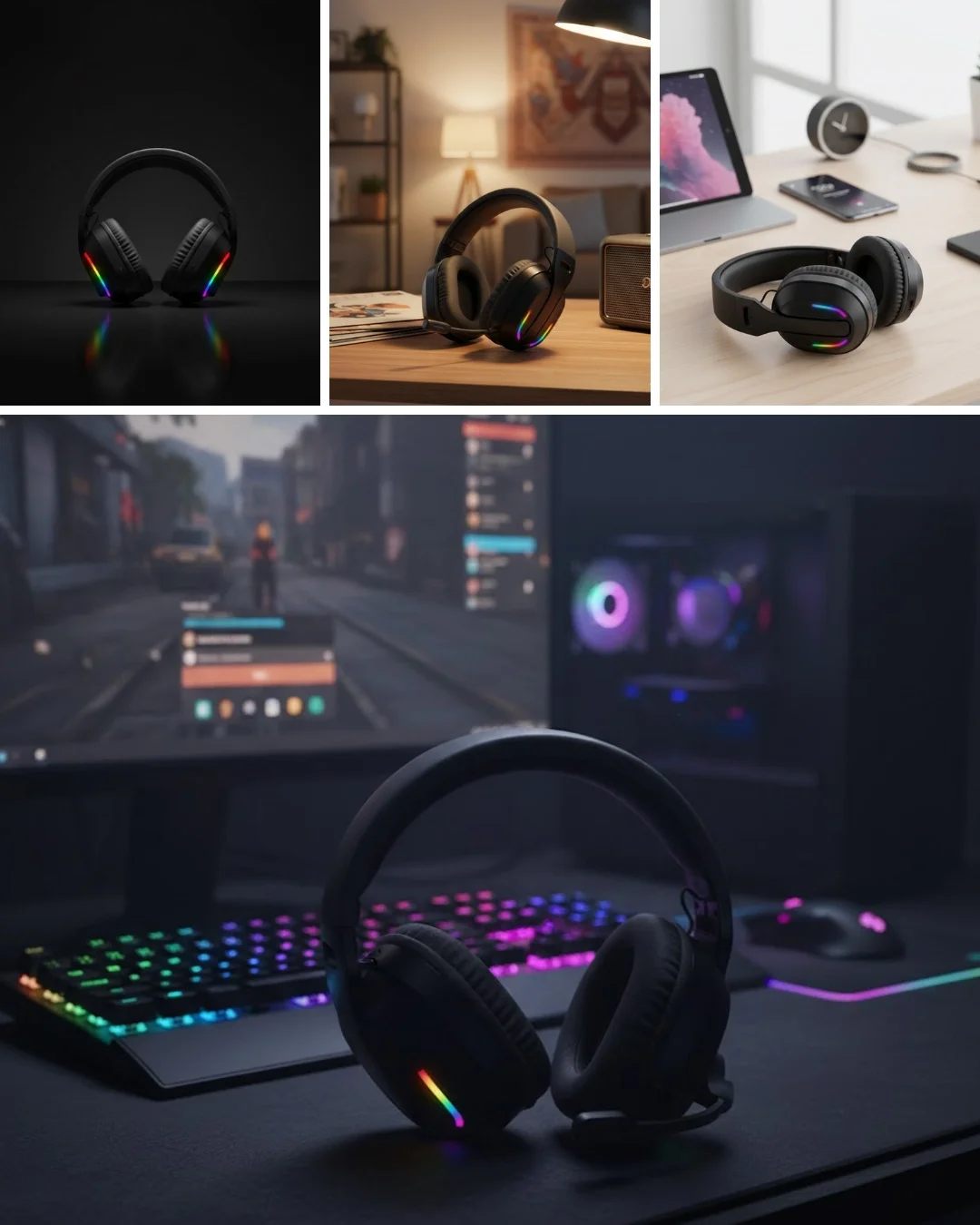 Gaming Headset Kablosuz Bluetooth 40MM Sürücülü Mikrofonlu Kulaklığı Gaming Headset Kablosuz Bluetooth 40MM Sürücülü Mikrofonlu Kulaklığı