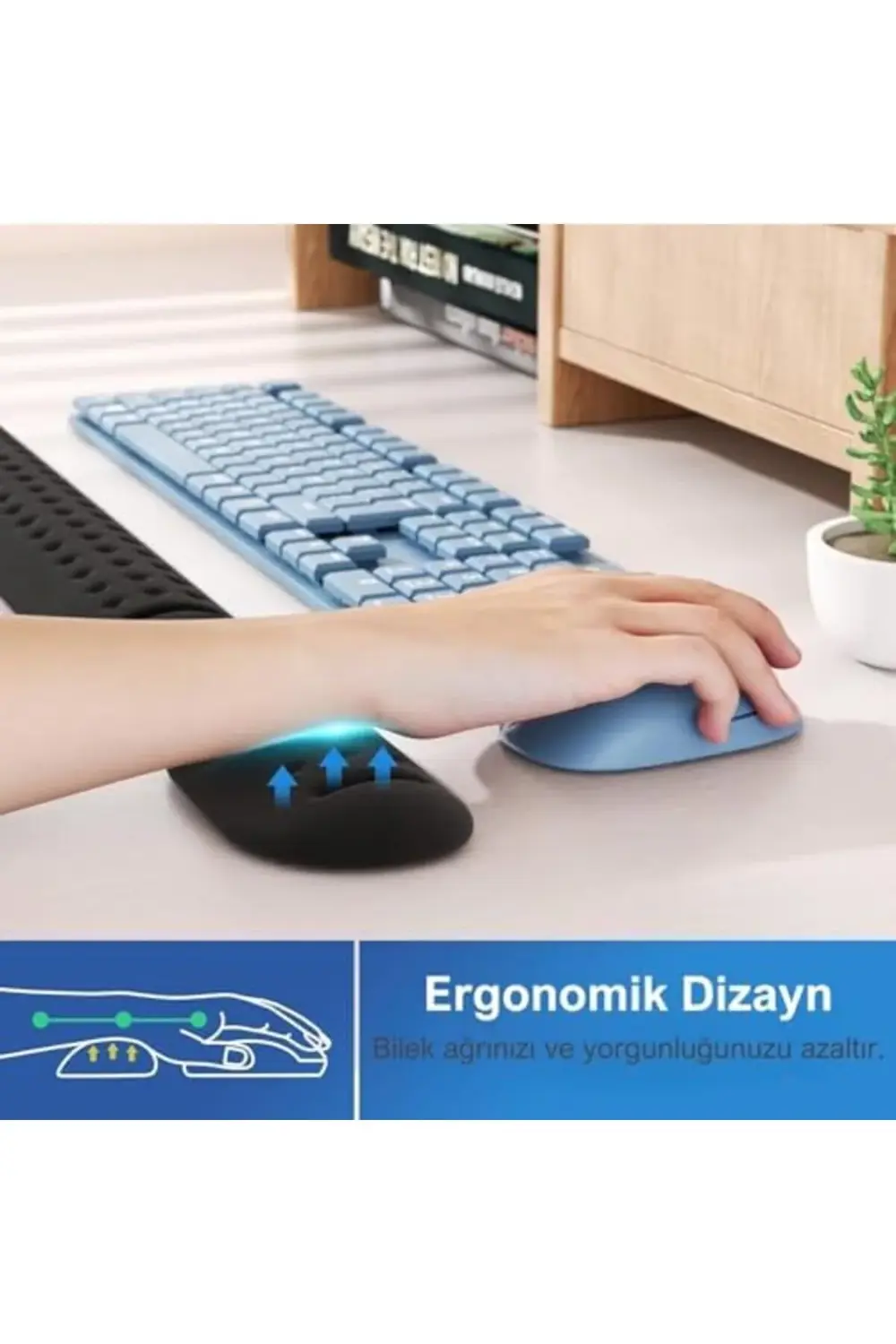 Gaming Klavye Ve Mouse Bilek Destek Seti, Ergopad, Kaymaz Tabanlı