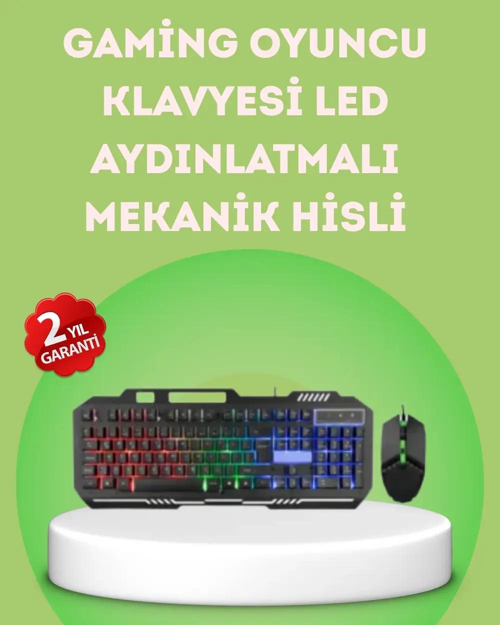 Gaming Klavye ve Mouse Seti PG8018 – Dayanıklı Tuşlar, Hızlı Komu